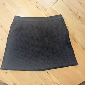 LOFT Black Textured Mini Skirt